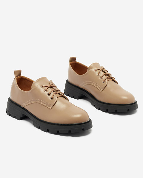 Світло-коричневі жіночі напівчеревики на шнурівці Etrap- Footwear
