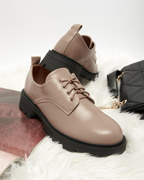 Світло-коричневі жіночі напівчеревики на шнурівці Etrap- Footwear