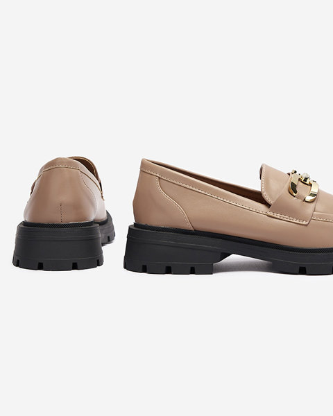 Світло-коричневі жіночі напівчеревики з ланцюжком на носі Zyteria - Взуття