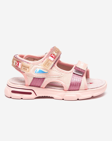 Світло-рожеві дитячі босоніжки на липучці Mepoti - Взуття