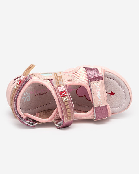 Світло-рожеві дитячі босоніжки на липучці Mepoti - Взуття