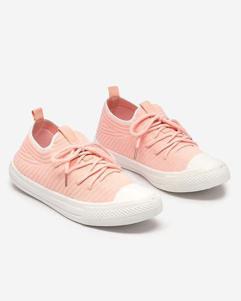 Світло-рожеві жіночі кросівки в рубчик Manfer- Shoes