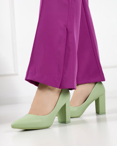 Світло-зелені жіночі туфлі на каблуці Sweet