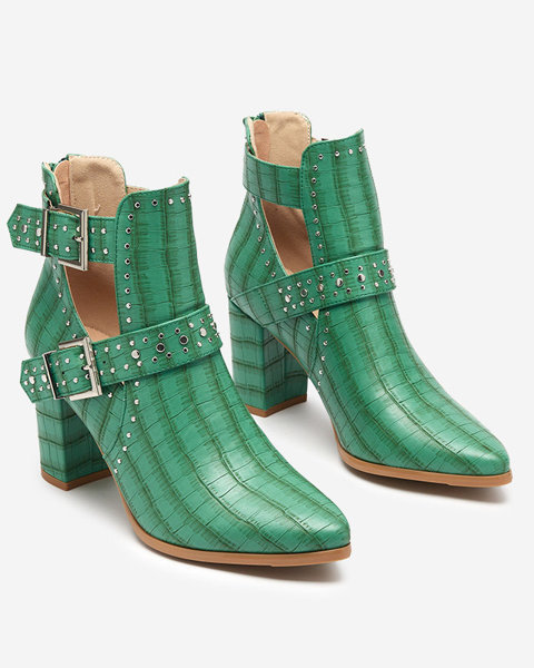 Зелені ботильйони з вирізами та пряжками Masieo - Взуття
