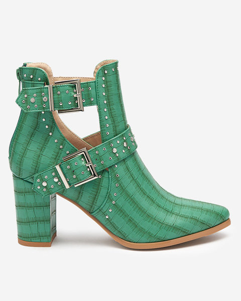 Зелені ботильйони з вирізами та пряжками Masieo - Взуття