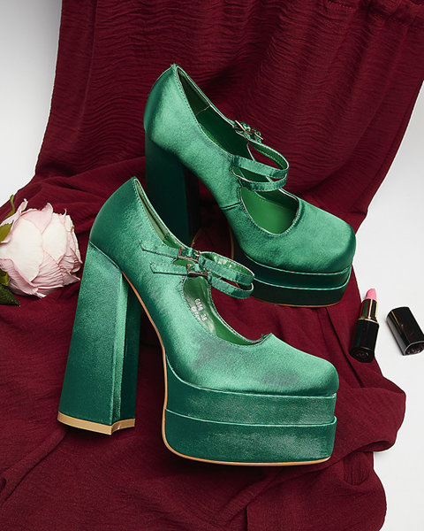 Зелені жіночі туфлі на високій шпильці Elika - Взуття