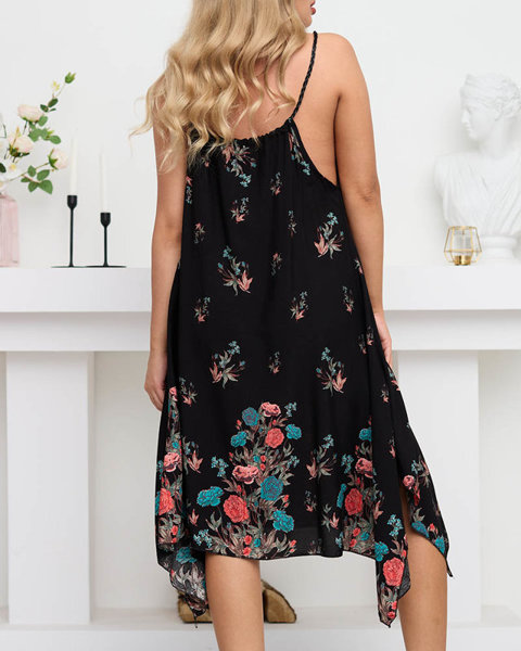 Жіноча чорна накидка, квіткова сукня - Одяг