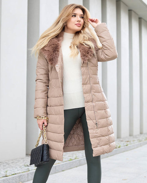 Жіноча коричнева зимова куртка - Одяг
