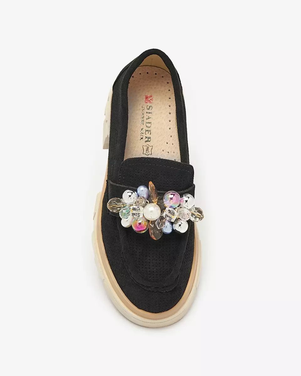 Жіночі чорні ажурні мокасини Peloga- Взуття