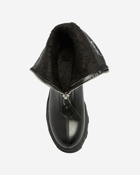 Жіночі чорні чоботи на плоскому каблуці Desoo - Взуття