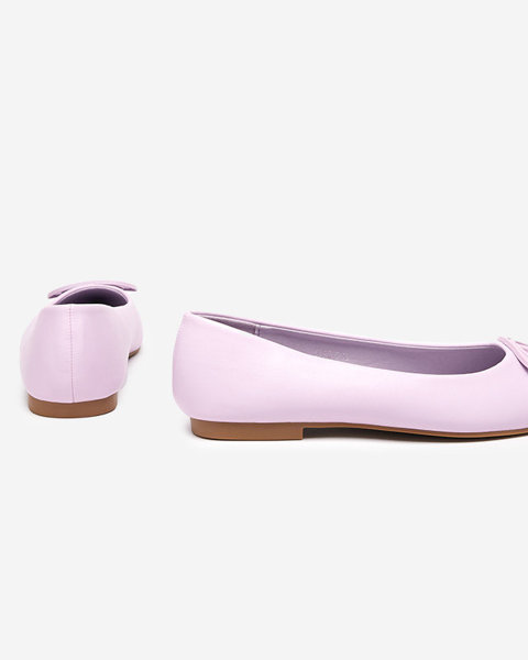 Жіночі фіолетові гострокінцеві балерини з орнаментом на носочку Manico - Взуття