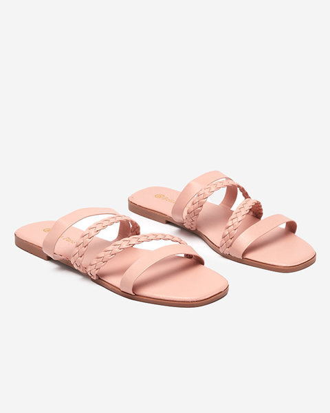 Жіночі рожеві тапочки з екошкіри на ремінцях Boresi - Shoes