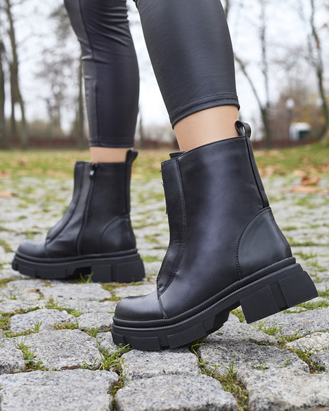 Жіночі утеплені чорні високі черевики Slovys- Взуття