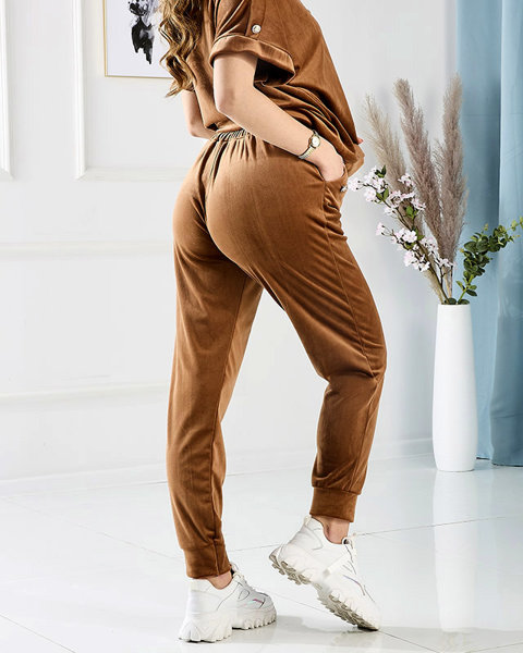 Жіночий спортивний комплект верблюд з декоративними ґудзиками - Одяг