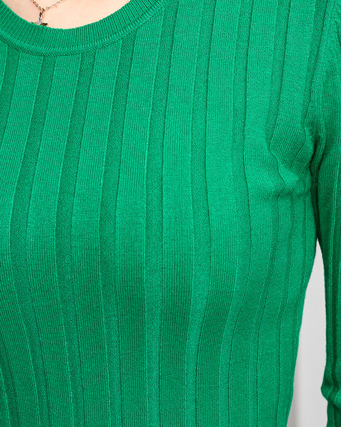 Жіночий светр в зелену смужку - Одяг