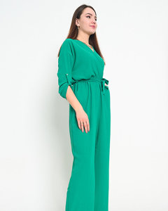 Жіночий зелений довгий комбінезон - Одяг